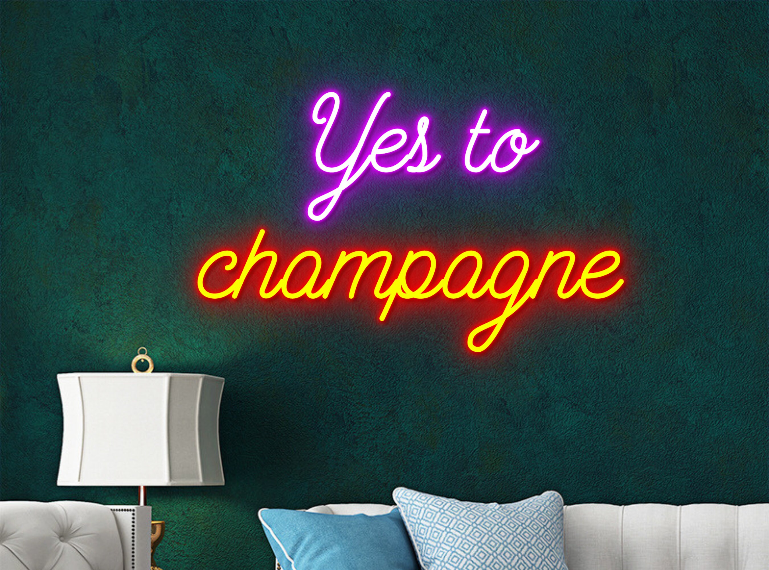 Yes To Champagne Neon Signs
