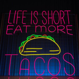 Eat More Tacos Neon Sign Restaurant Wall Decor Signboard