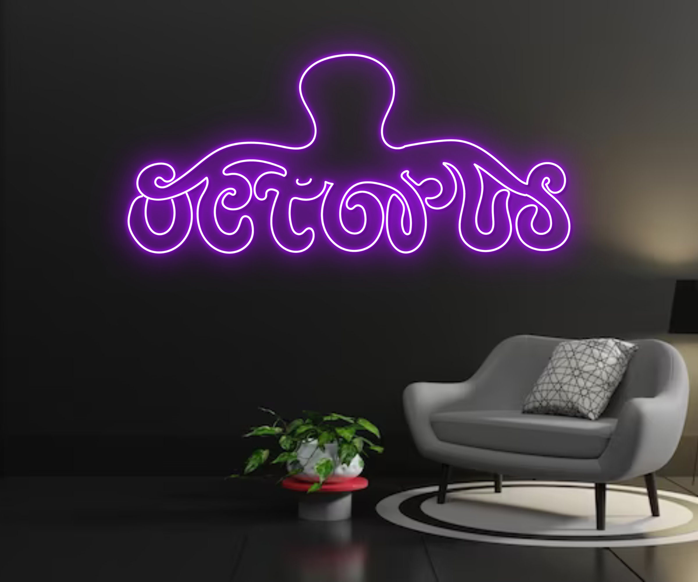 Octopus Seafood Restaurant Neon Sign