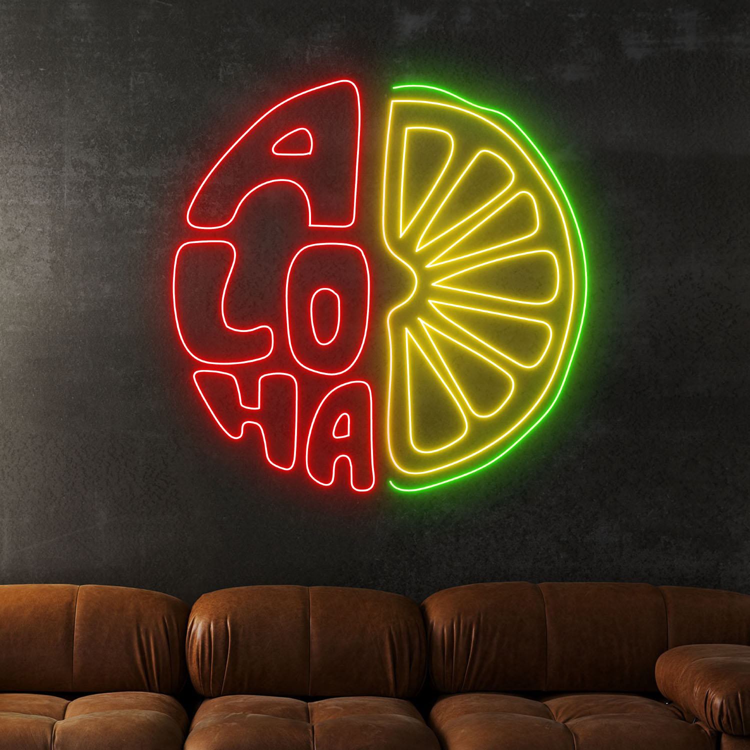 Aloha Neon LED Sign Tropical Style Wall Art Decor