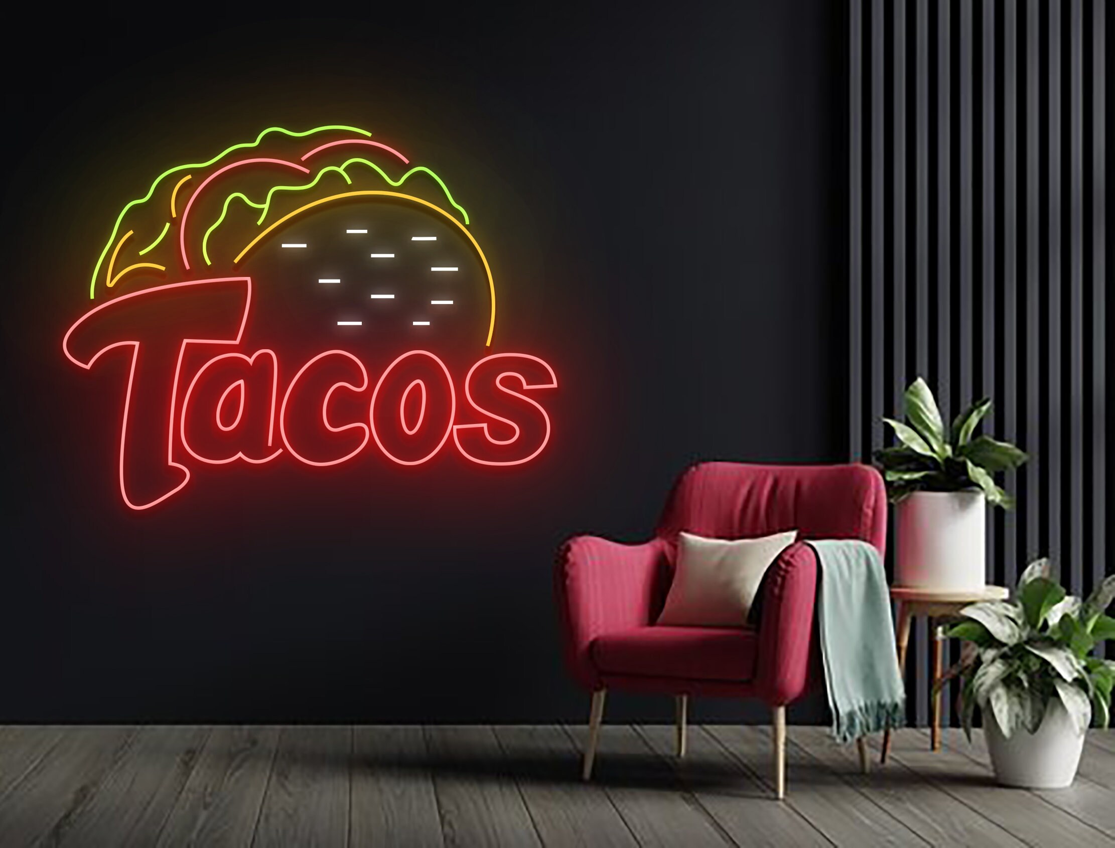 Tacos Food Restaurant Neon Sign Decoration Gift