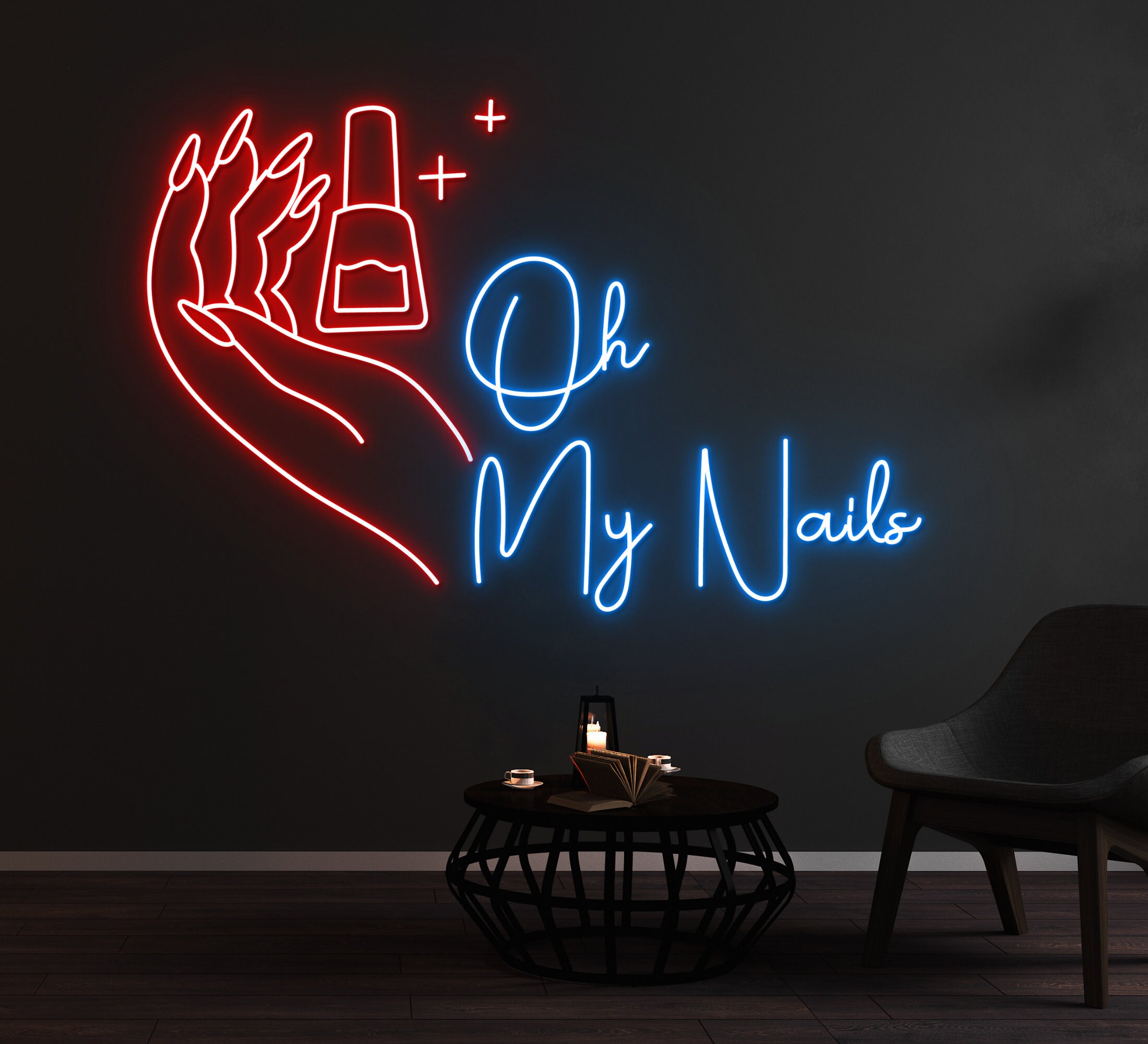 Oh My Nail Neon Sign Nail Salon Decor