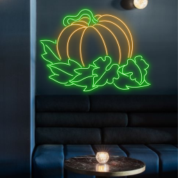 Pumpkin Neon Sign Thanksgiving Light Wall Decor