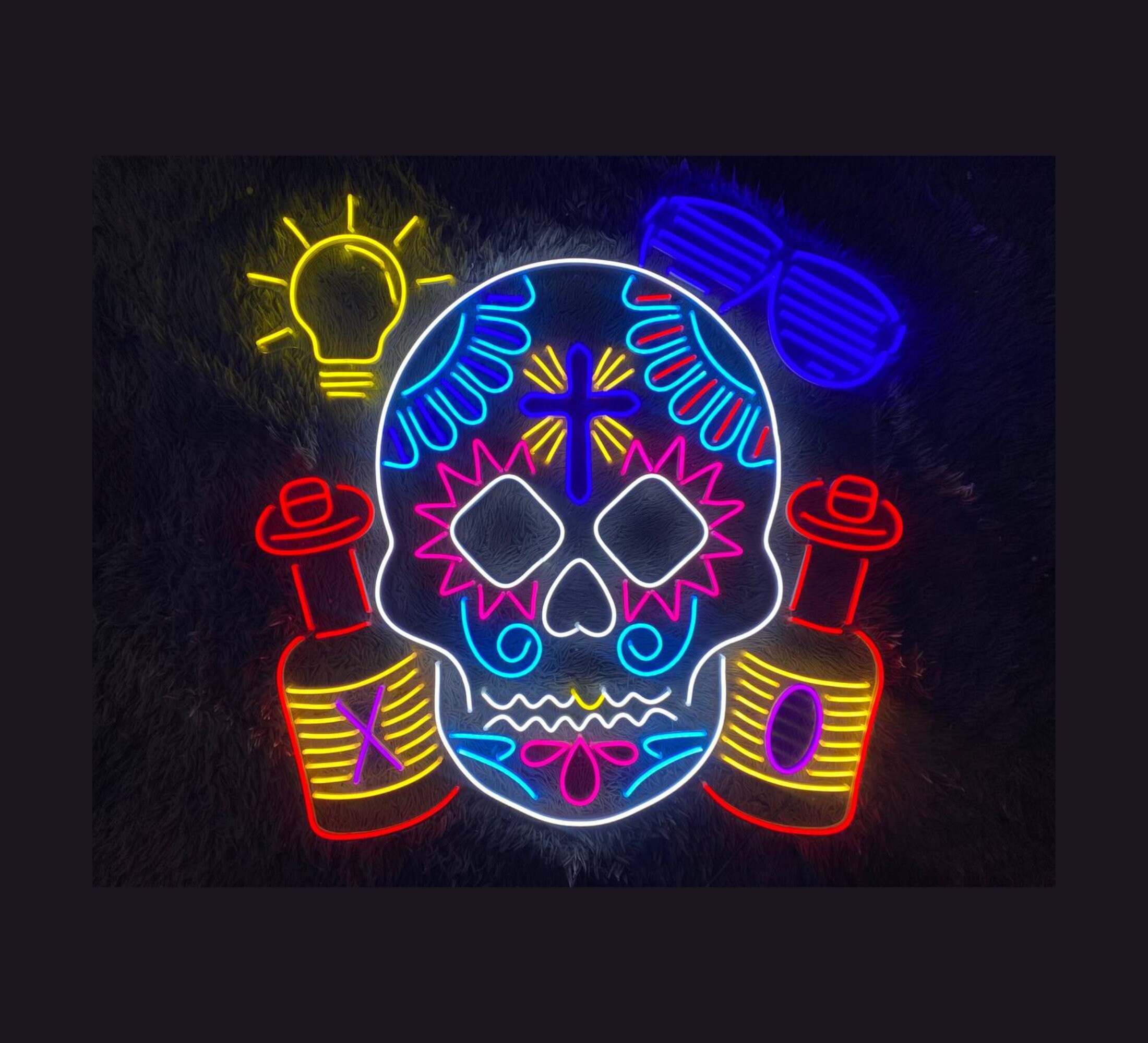 Calavera Beer Bar Pub Club Neon Sign
