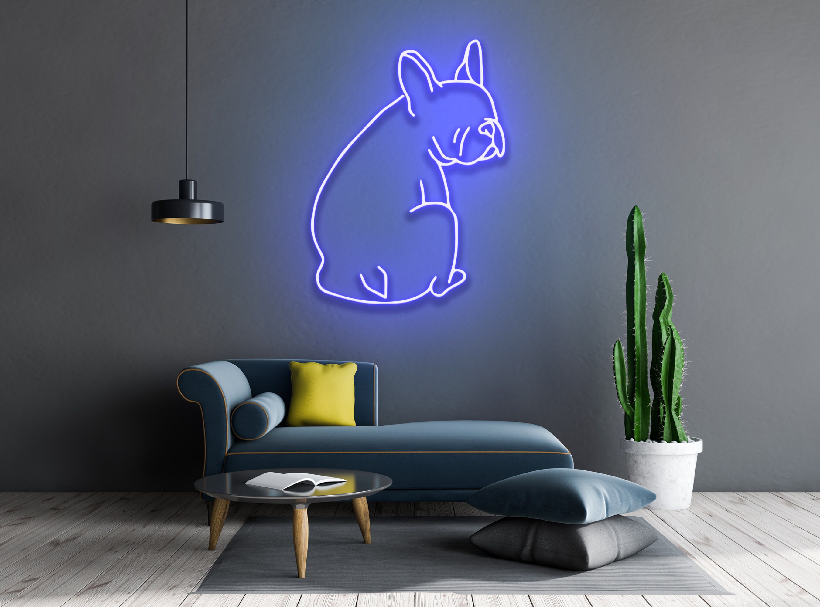 French Bulldog Back Neon Sign Pet Room Wall Decoration