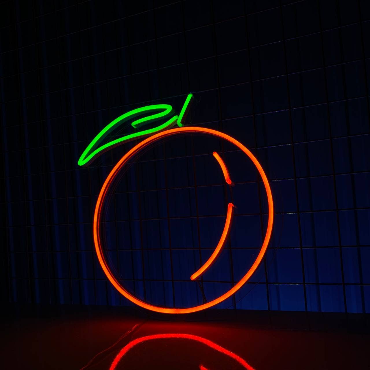 Orange Neon Sign Fruits Coffee Smoothie Store Decor