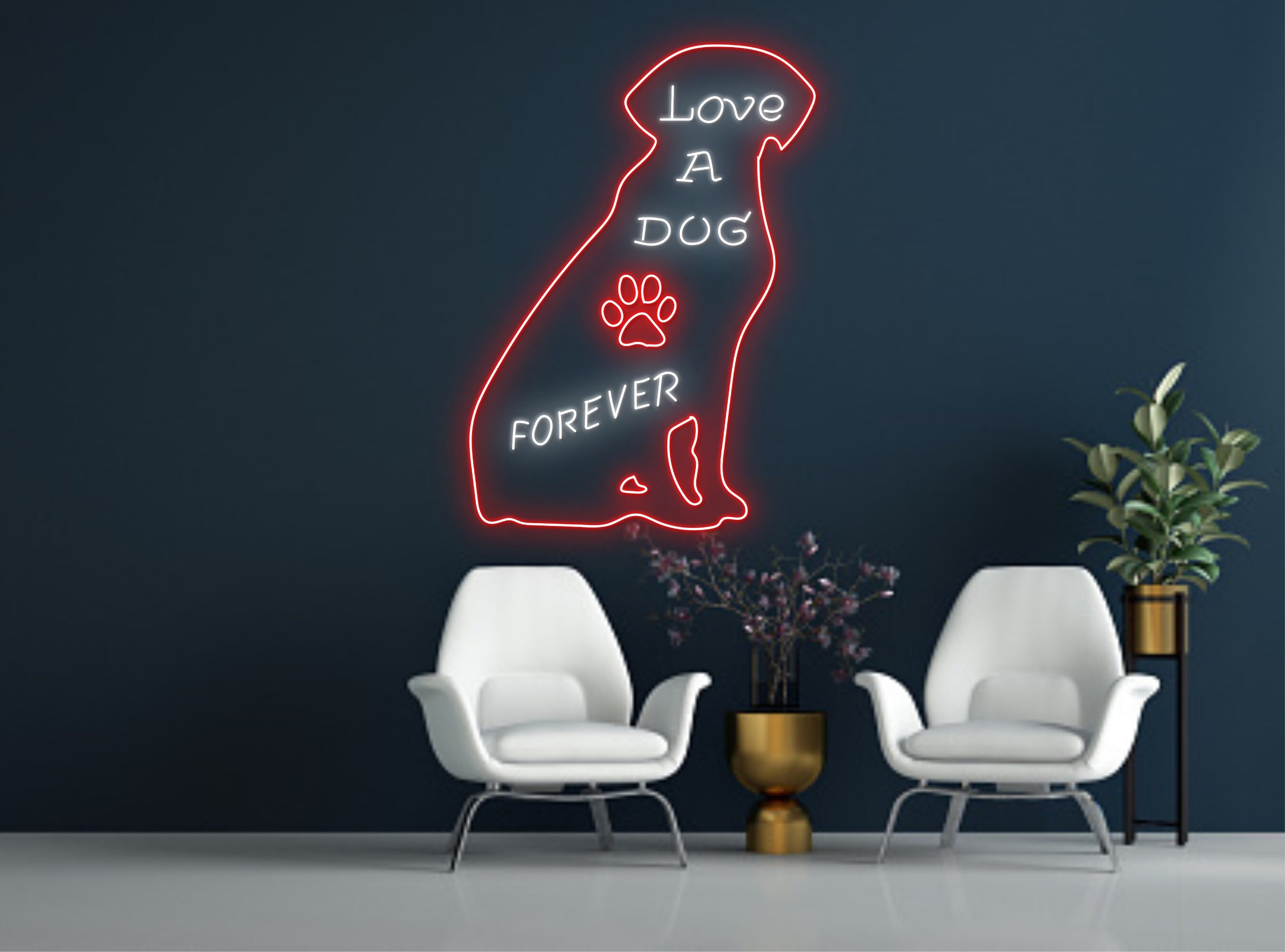 Love A Dog Forever Neon Sign