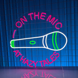On The Mic Neon Sign Decor Karaoke Studio Signboard Decor