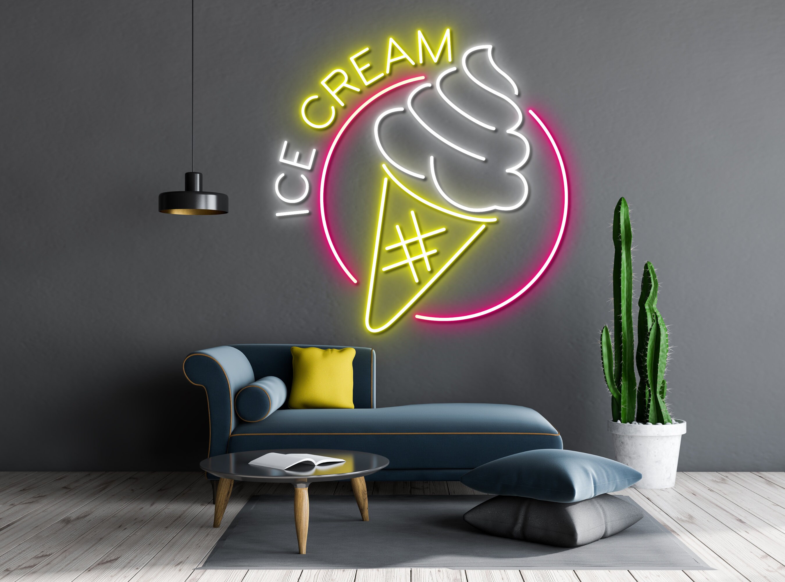 Ice Cream Neon Sign Wall Art Decor Gift
