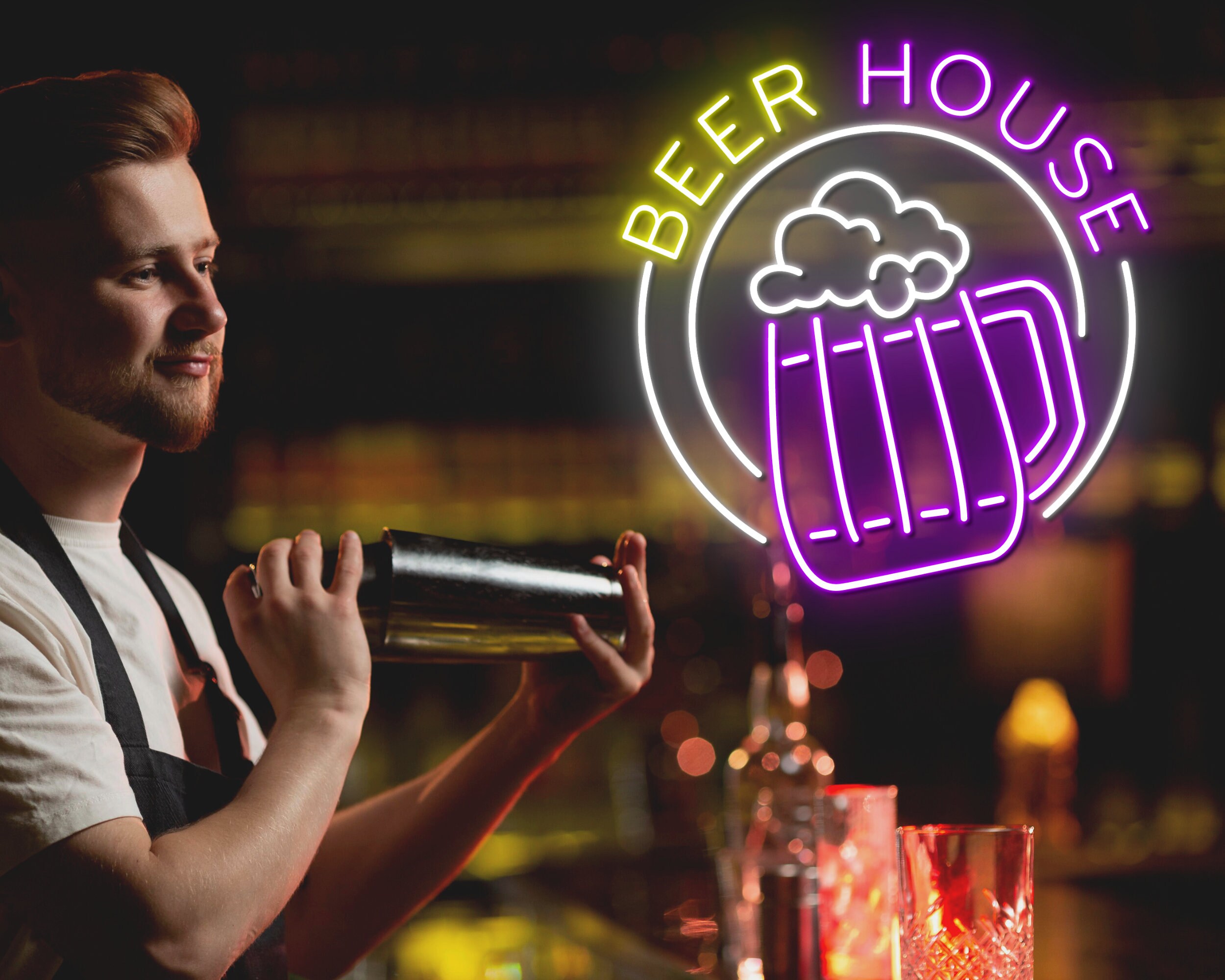 Beer House Beer Pub Party Pub Neon Signs Outside Decor
