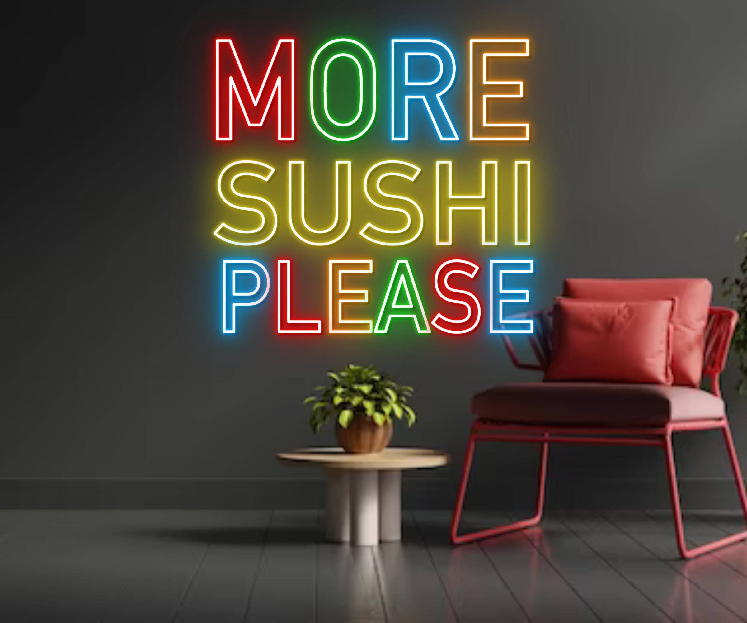 More Sushi Please Neon Signs Japanese Restaurant Decor