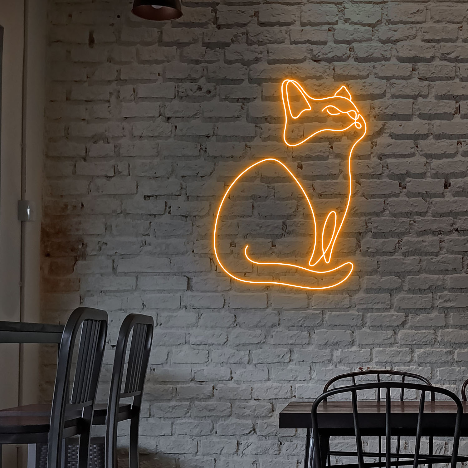 Cat Line Art Neon LED Sign Animal Wall Decor