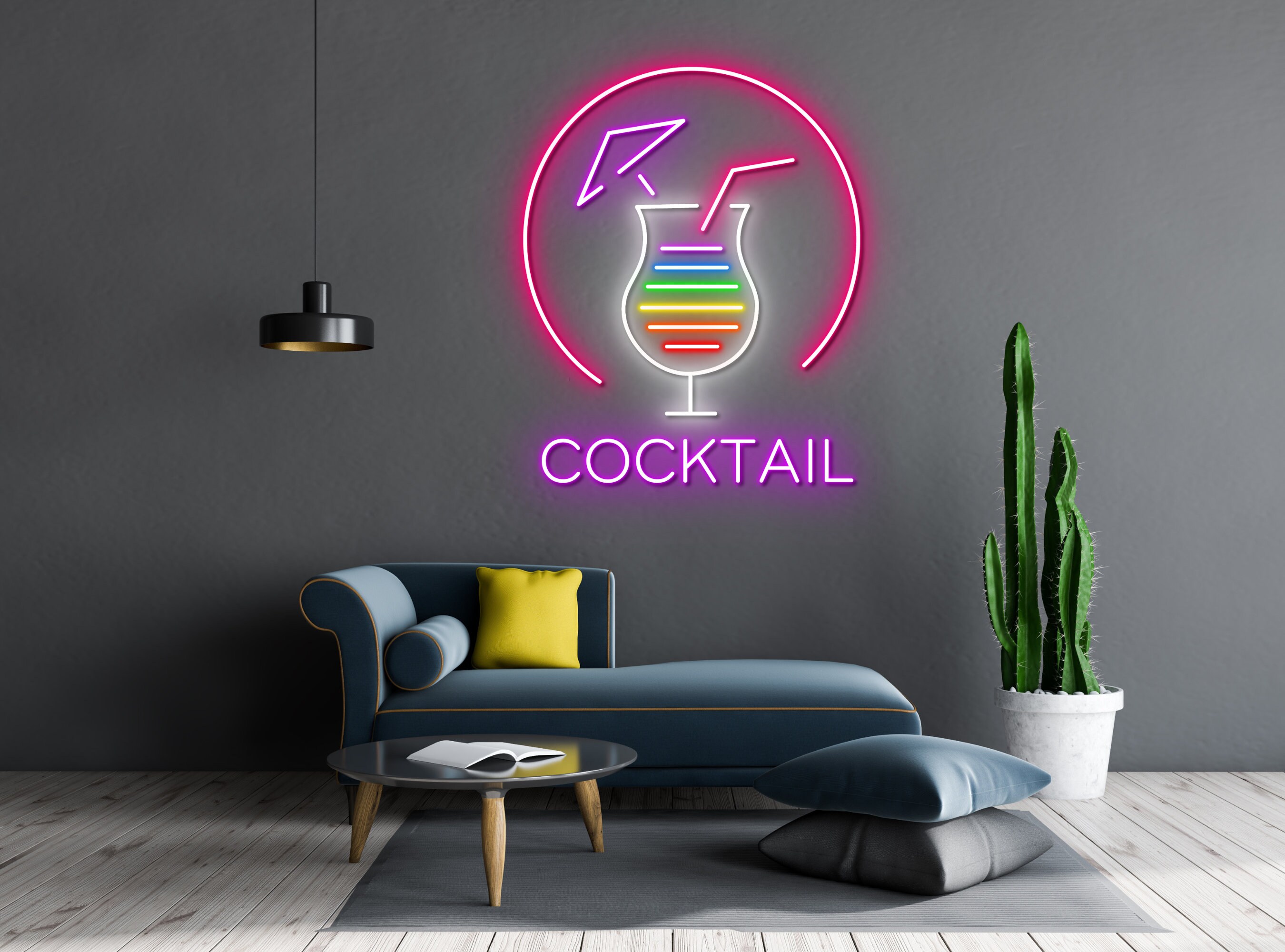 Cocktails Drinks Cup Bar Pub Neon Signs