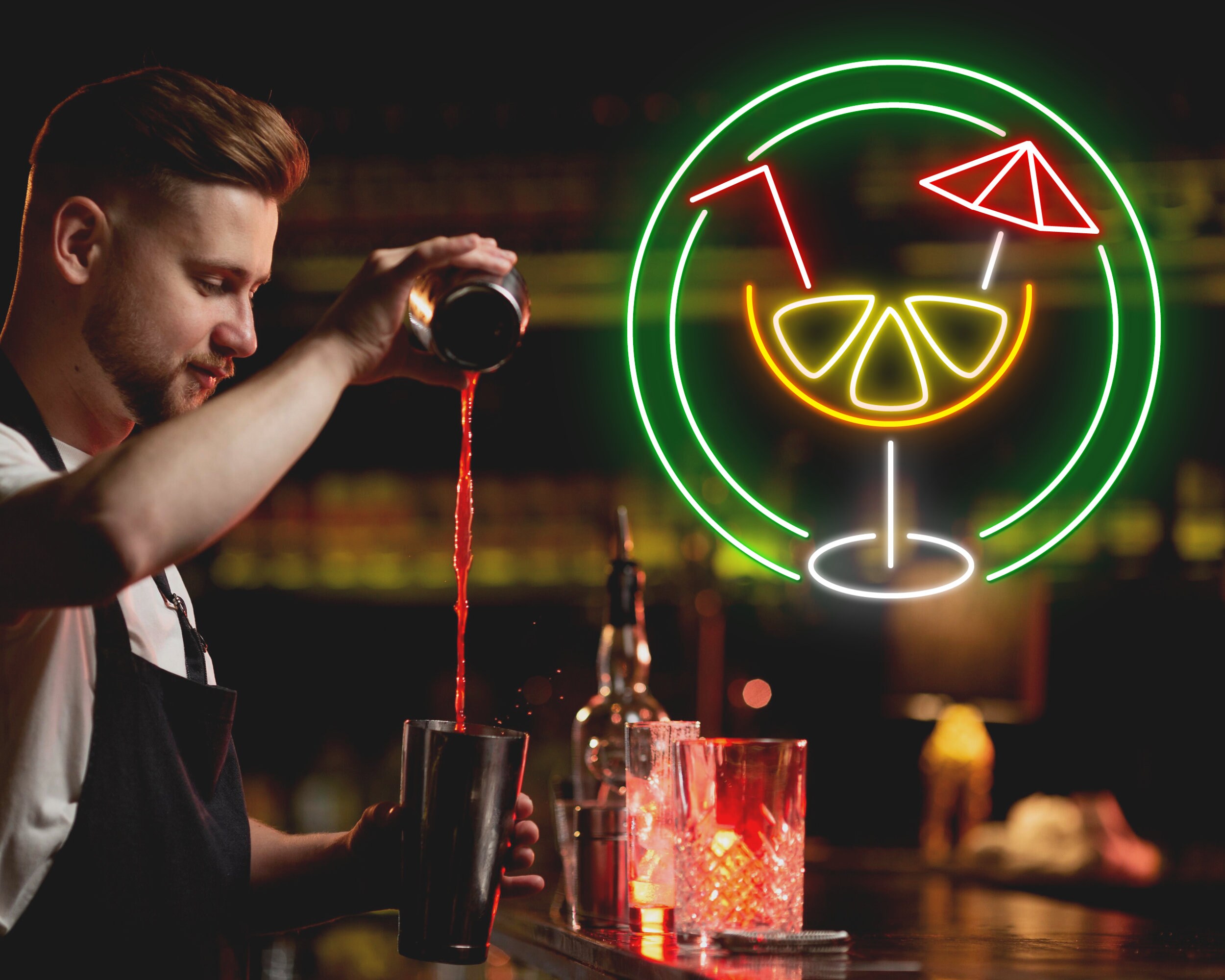 Cocktails Lemon Bar Neon Signs