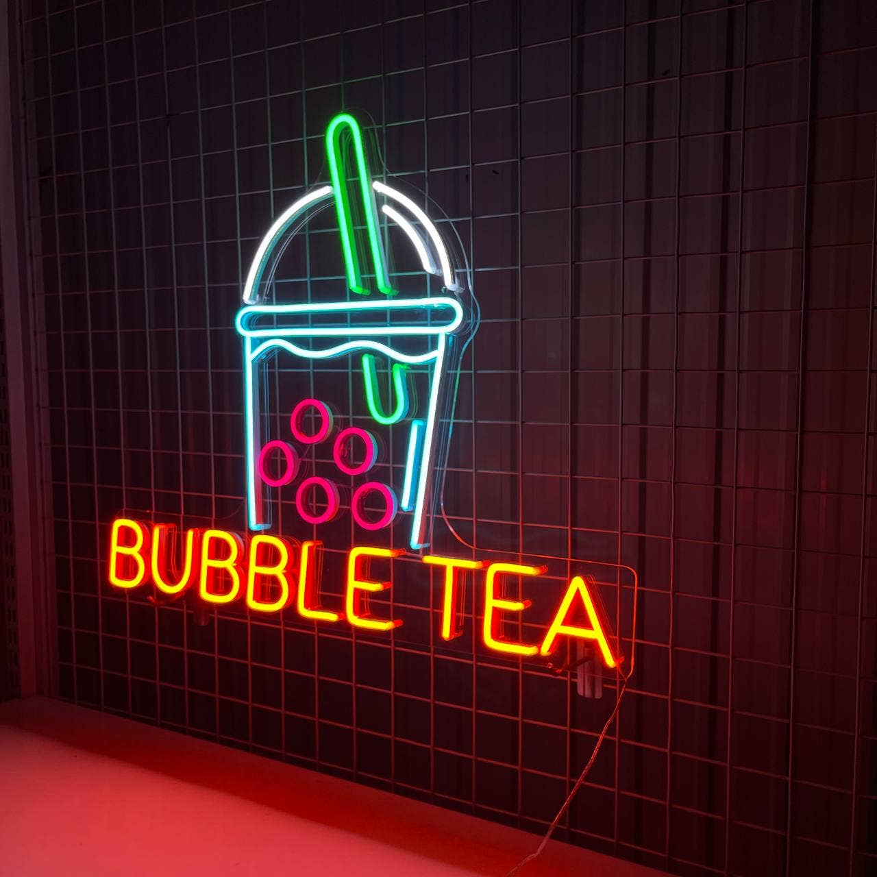 Bubble Tea Neon Sign Milk Tea Wall Decor Signboard