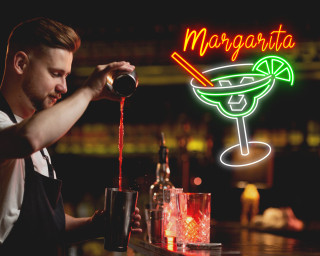 Cocktails Margarita Cup Bar Pub Neon Sign