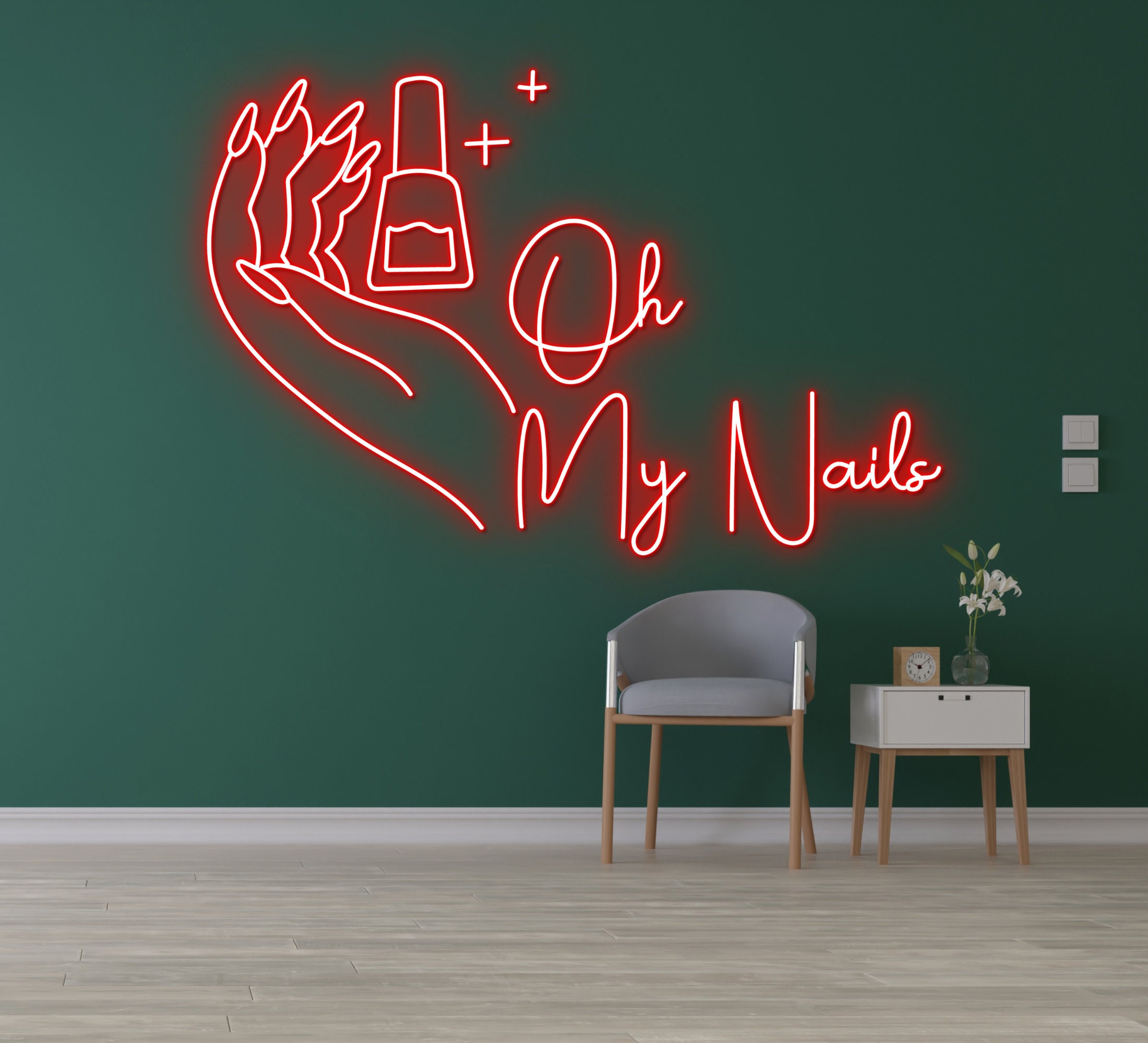 Oh My Nail Neon Sign Nail Salon Decor