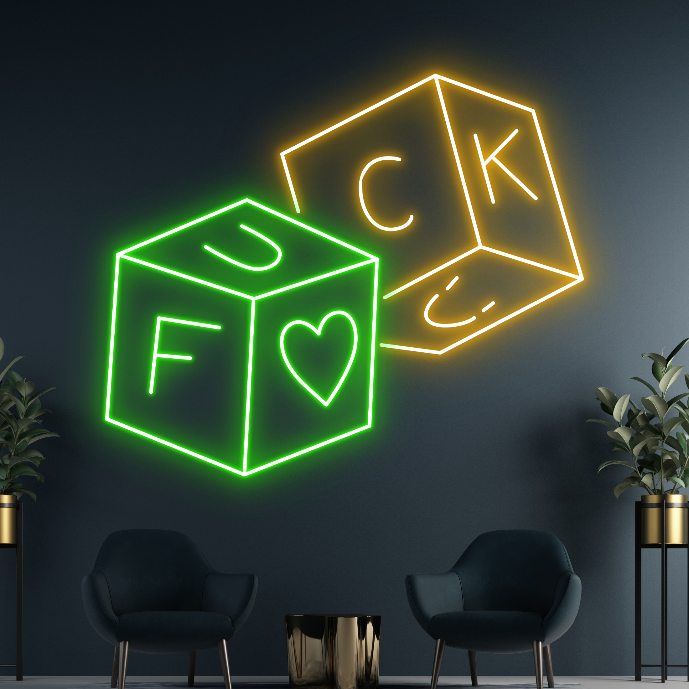 Fuck Dice Neon Signs Neon Sign For Bedroom Wall Decor