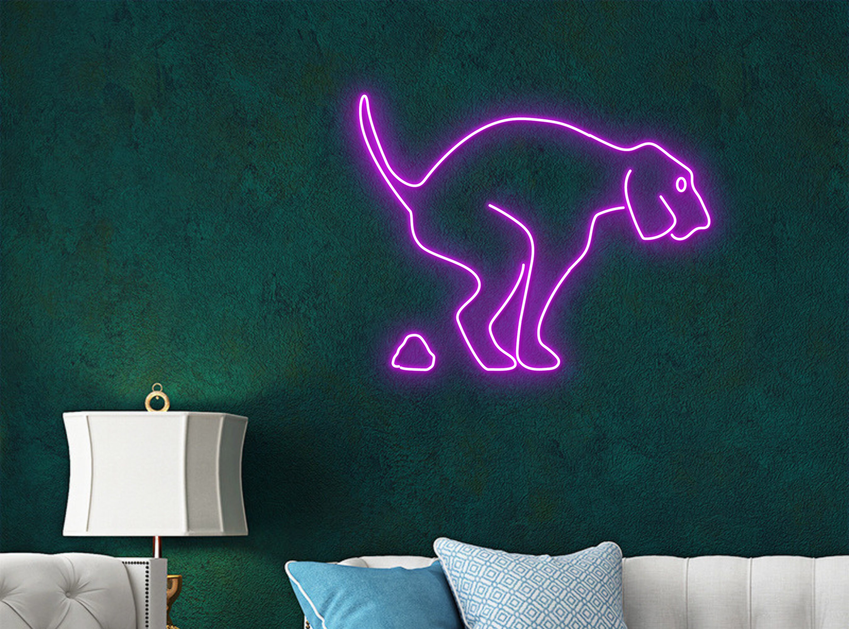 Dog Pooping Neon Sign