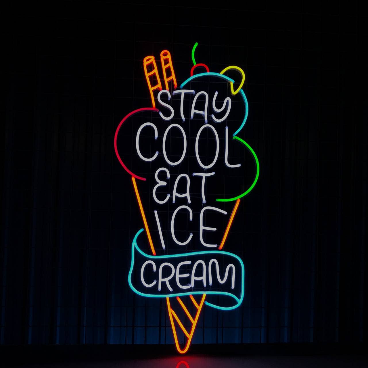 Ice Cream Neon Sign Ice Cream Parlor Decor Signboard