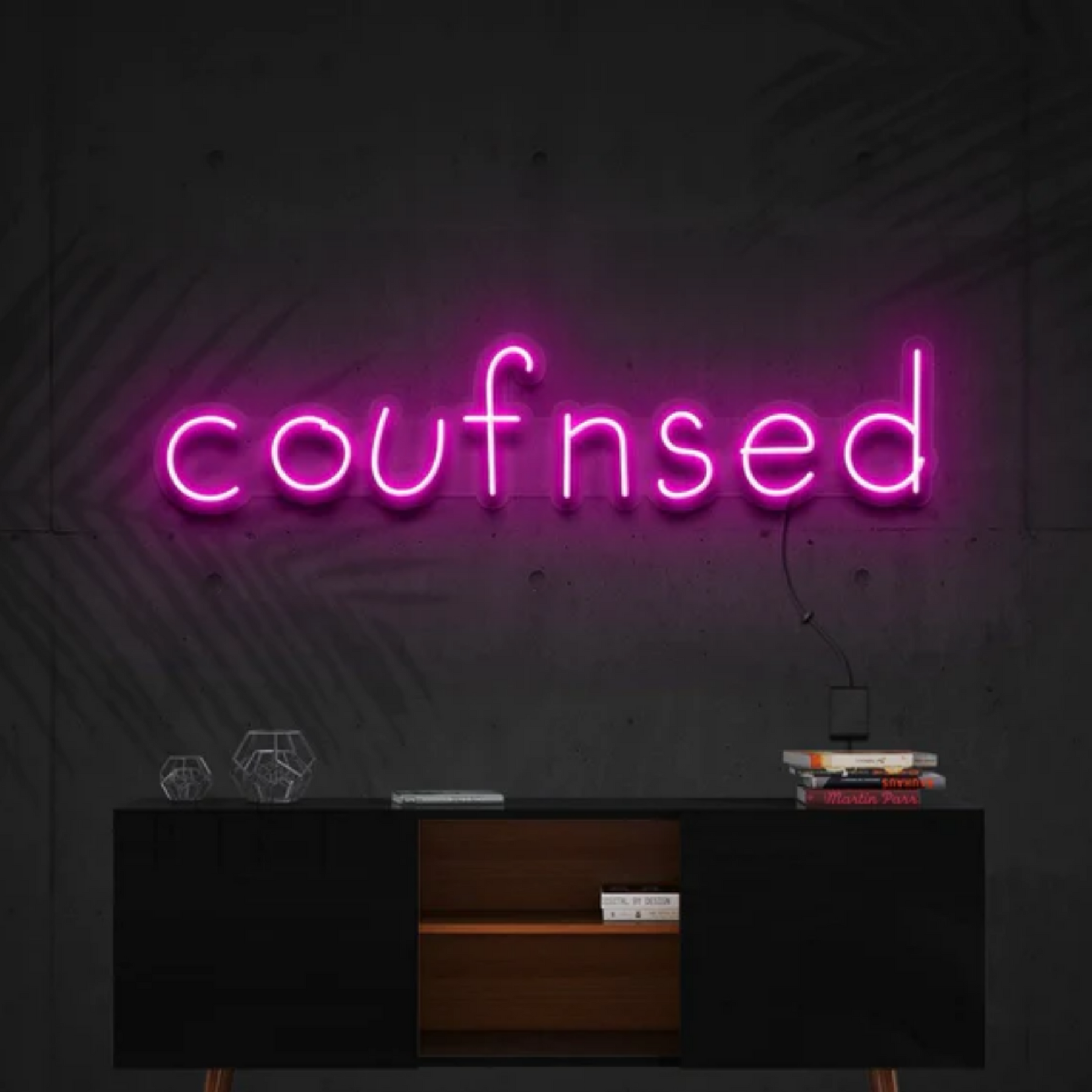 Confused Neon Sign