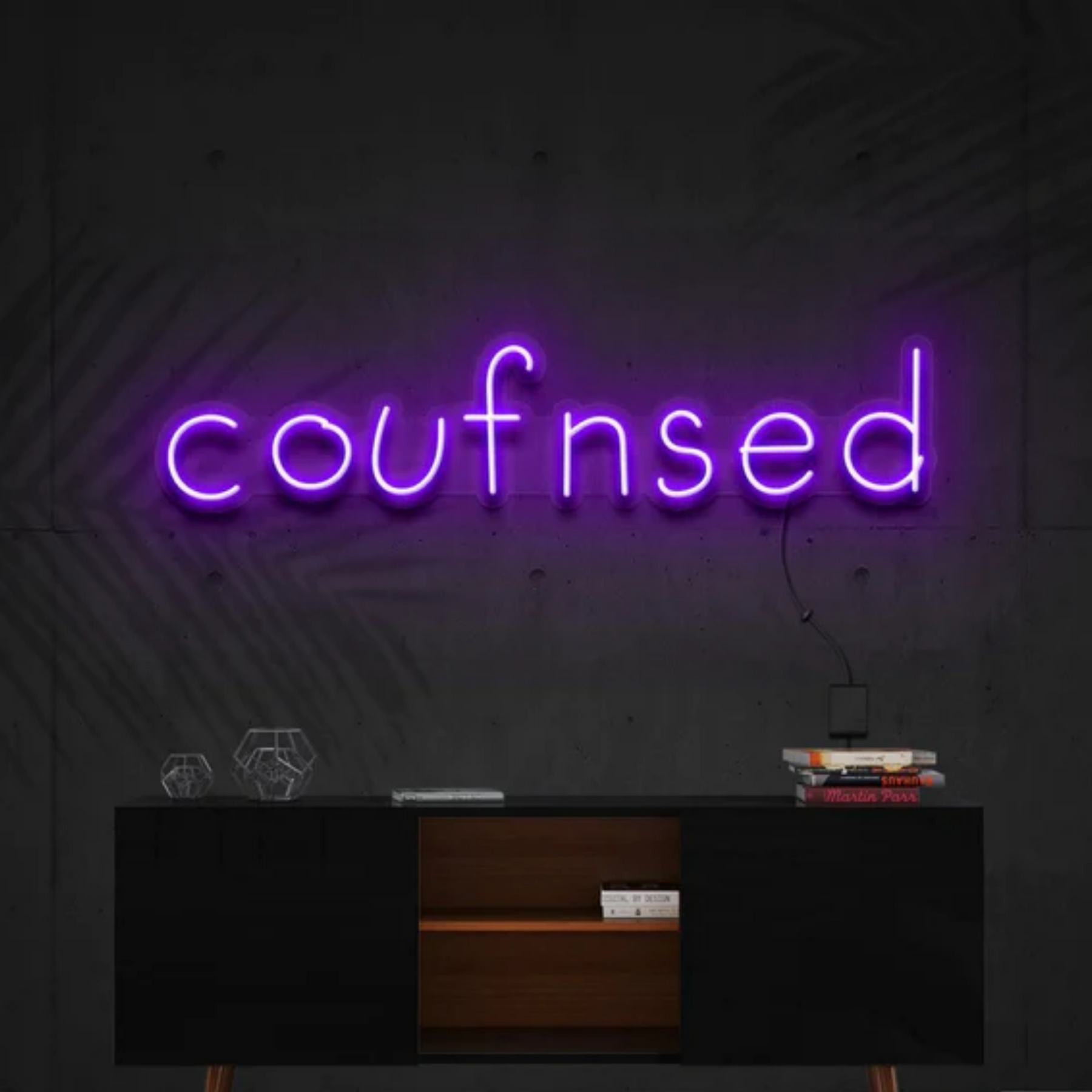 Confused Neon Sign