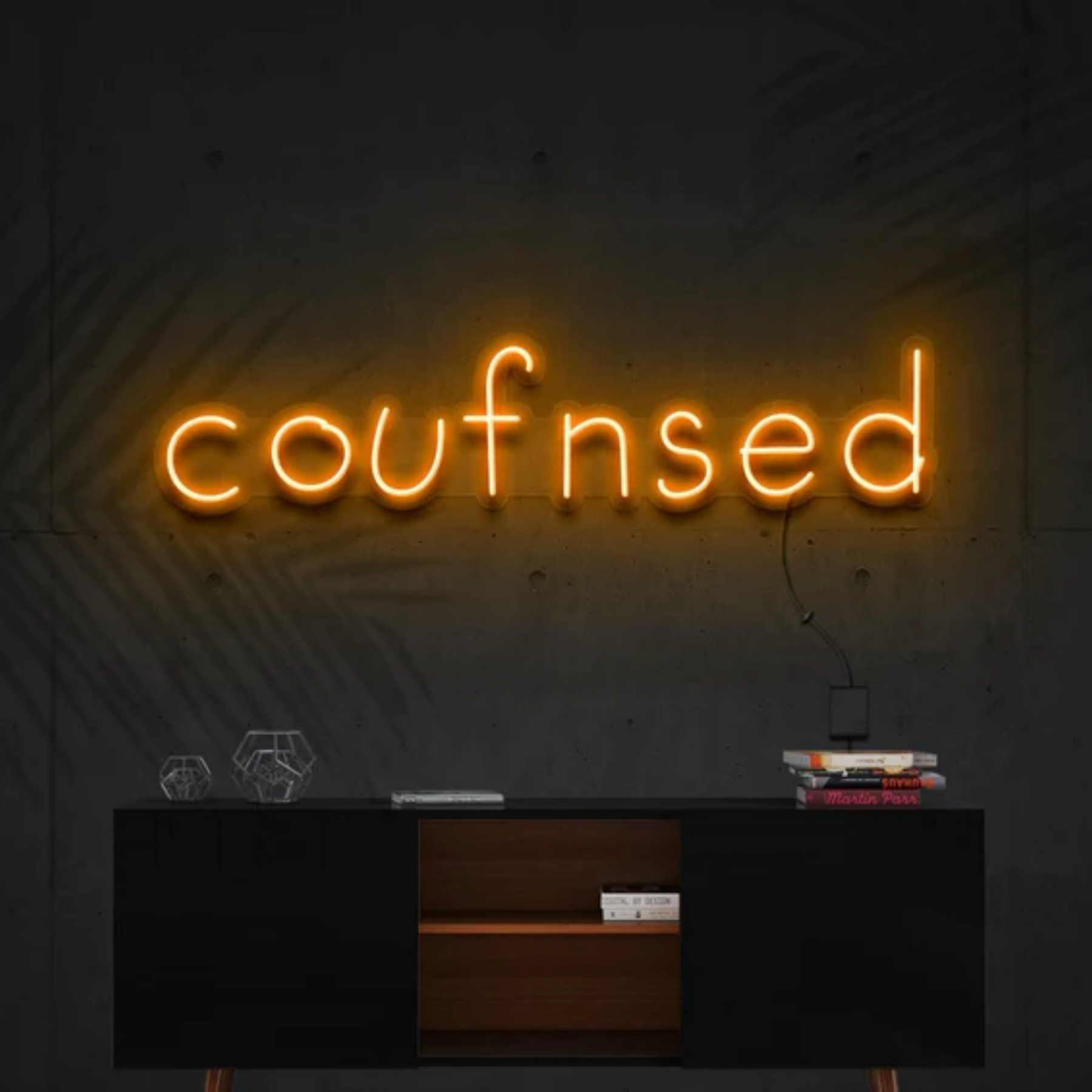 Confused Neon Sign