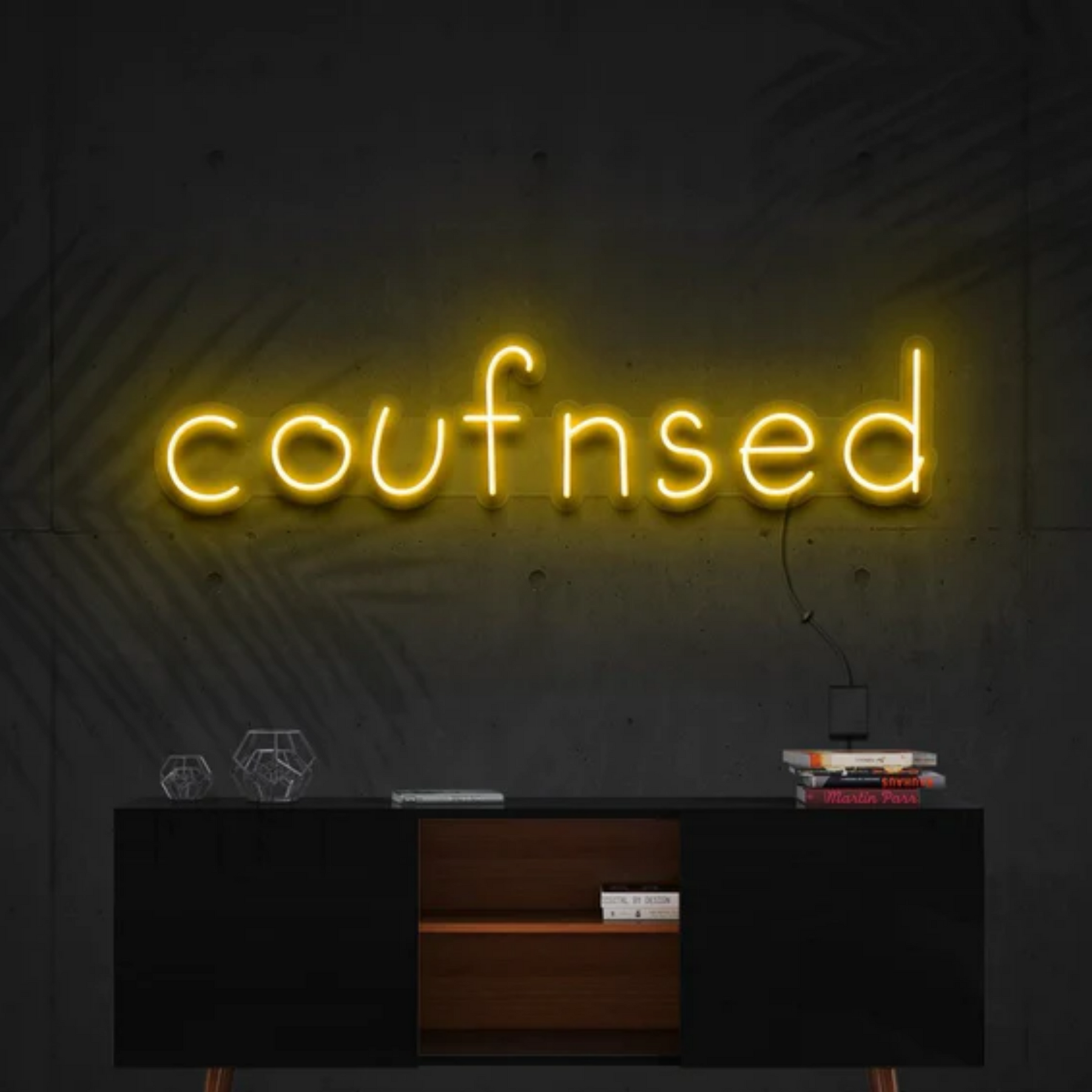 Confused Neon Sign