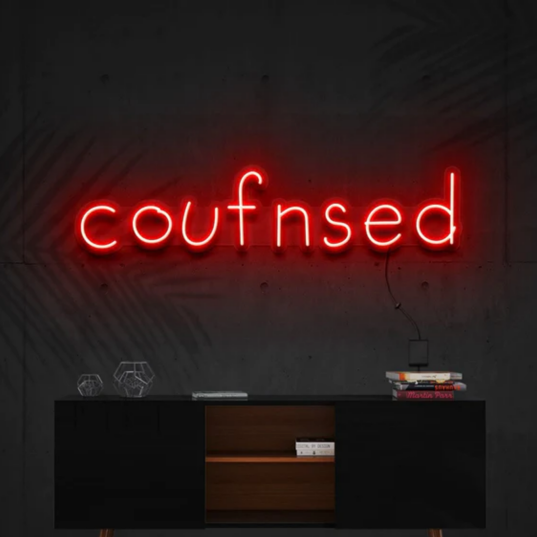 Confused Neon Sign