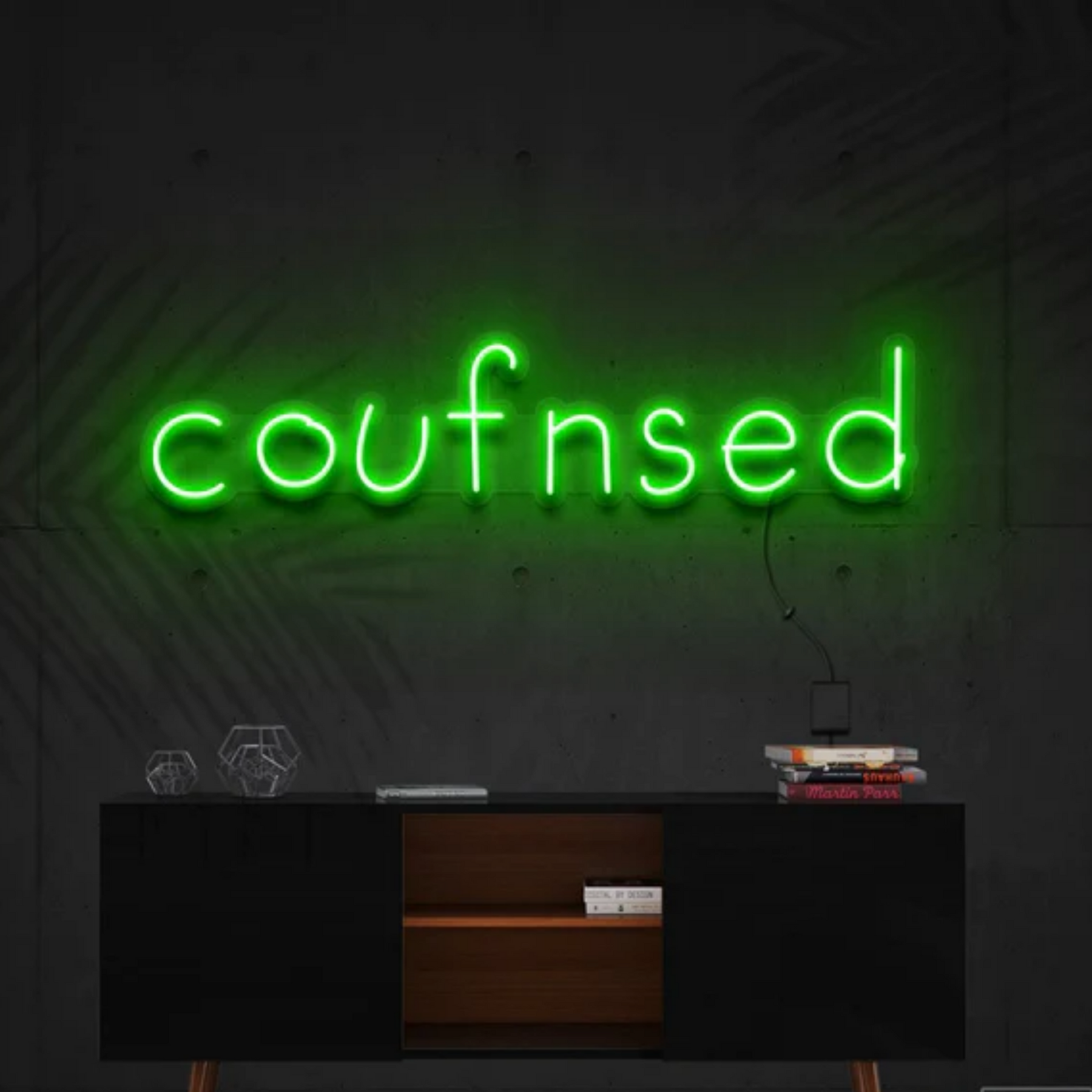 Confused Neon Sign