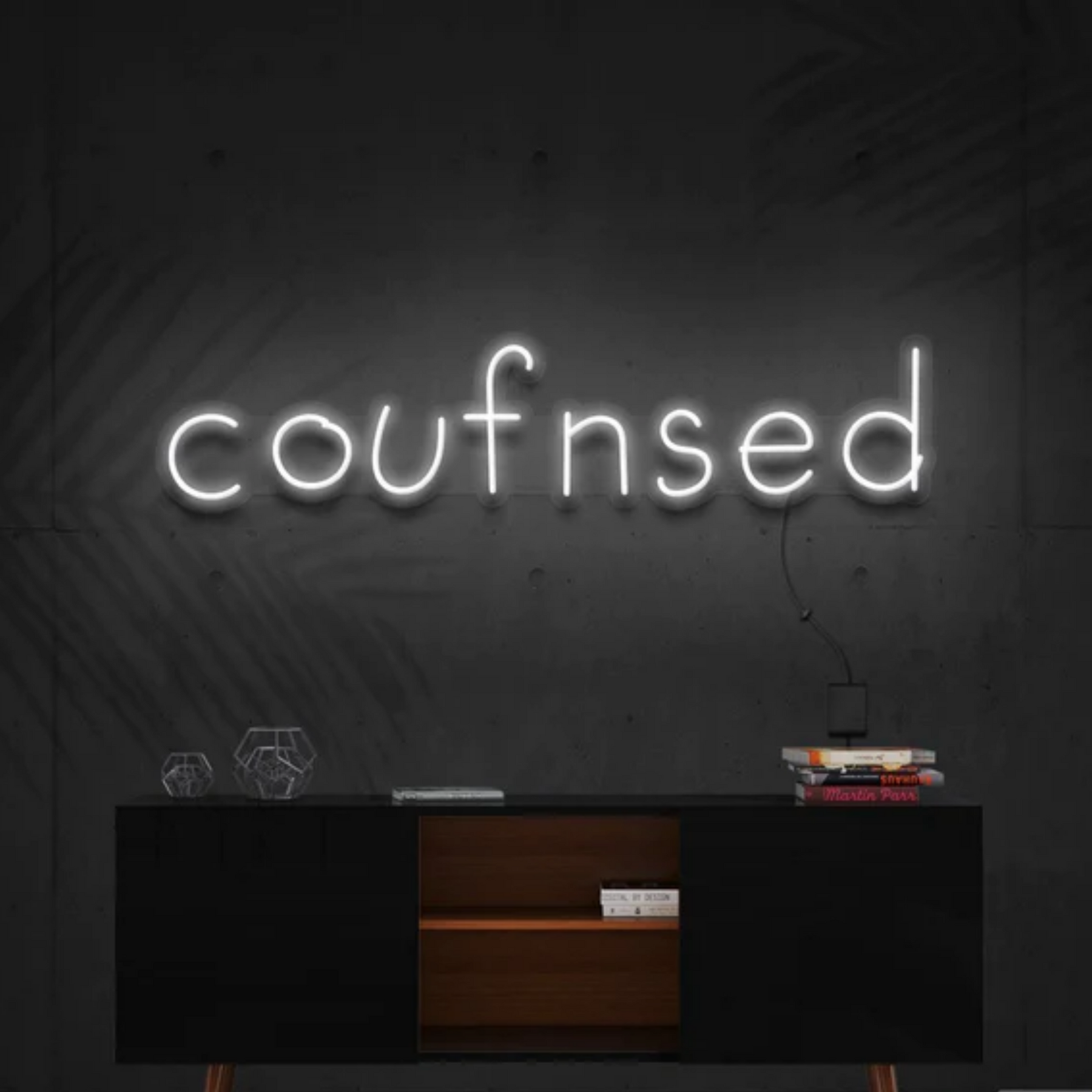 Confused Neon Sign