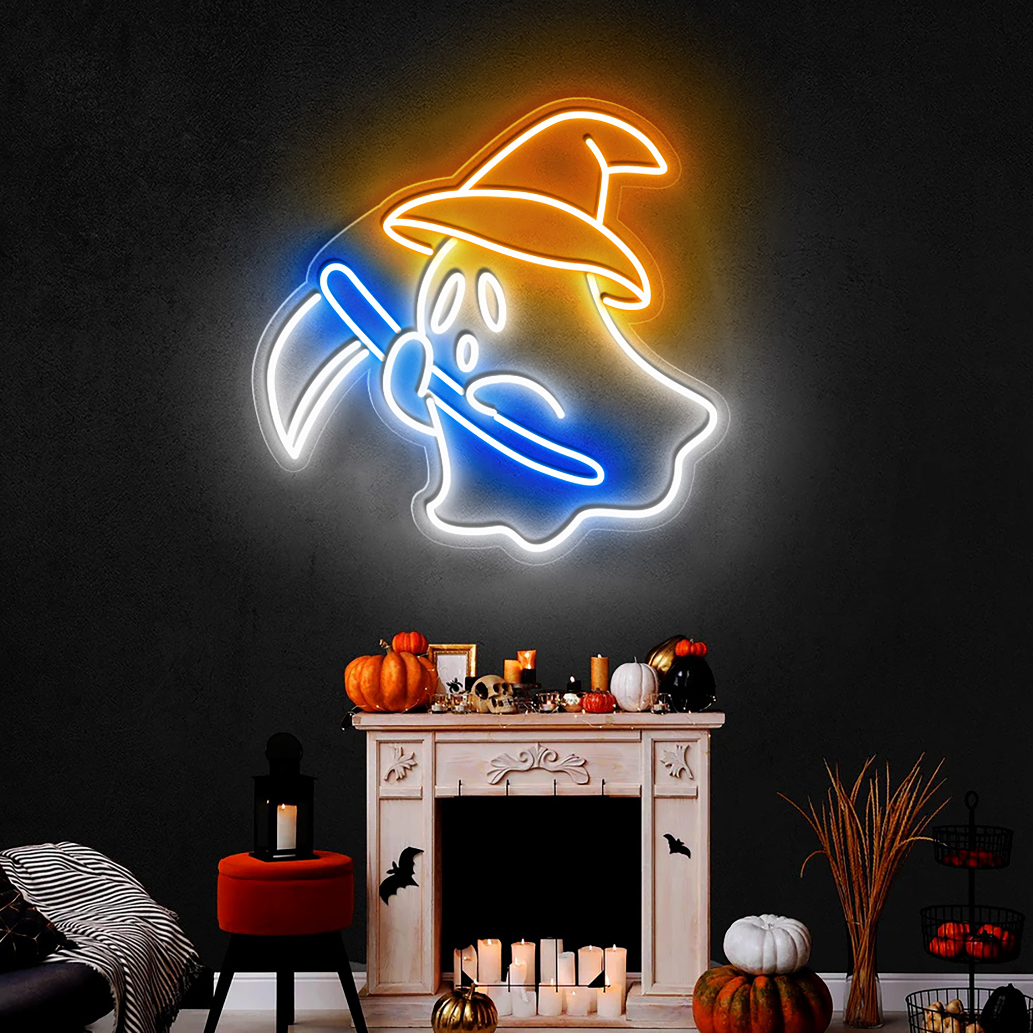Ghost Boo Neon Sign Halloween Wall Art Decor