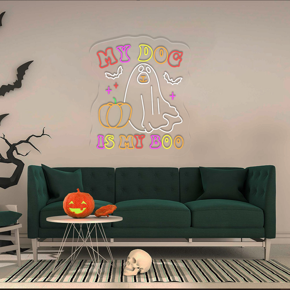 My Dog Is My Boo Neon Sign Halloween Gifts