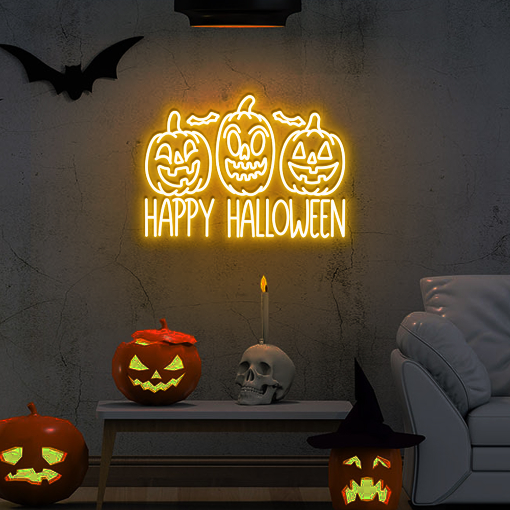 Happy Halloween Neon Sign Wall Art Sign Decor