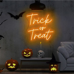 Trick or Treat Neon Sign Halloween Wall Art