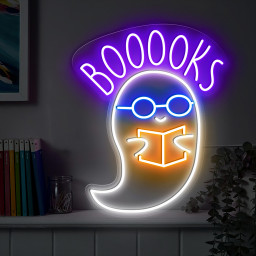 Booooks Read Book Neon Sign Halloween Wall Art Decor