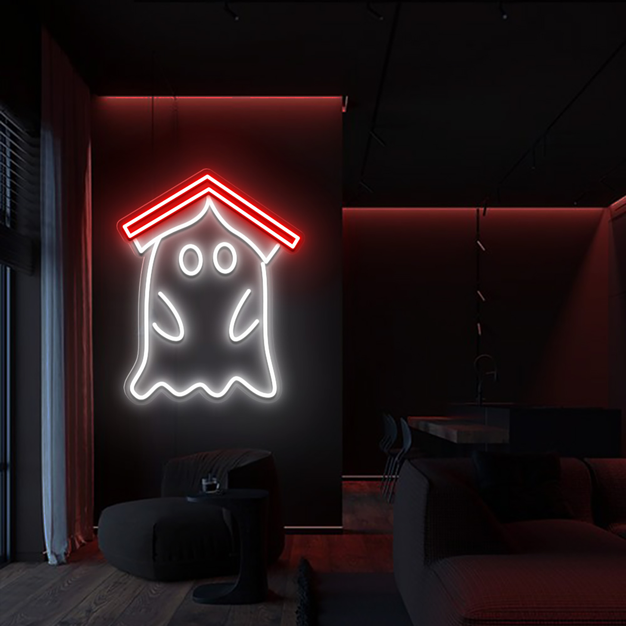 Ghost Book Neon Sign Halloween Wall Art Decor