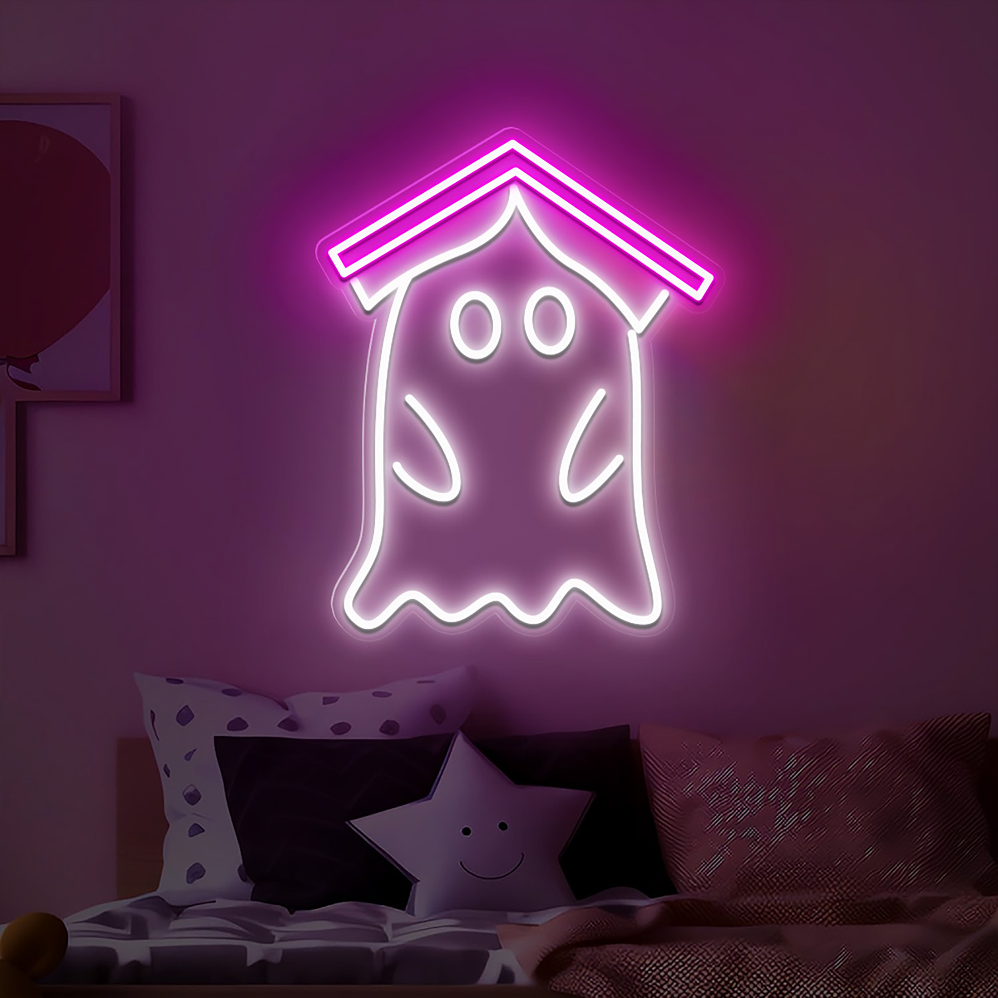 Ghost Book Neon Sign Halloween Wall Art Decor