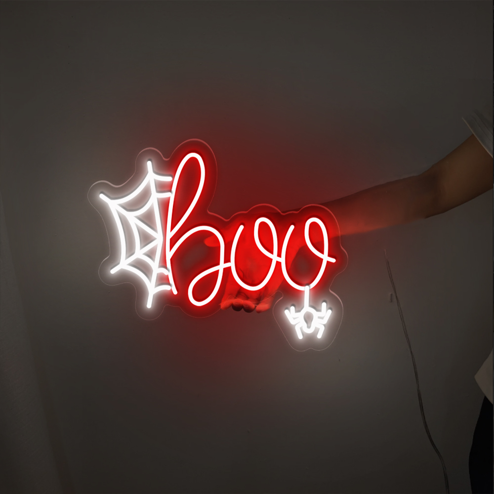 Halloween Boo Neon Sign Halloween Wall Art Sign Decor