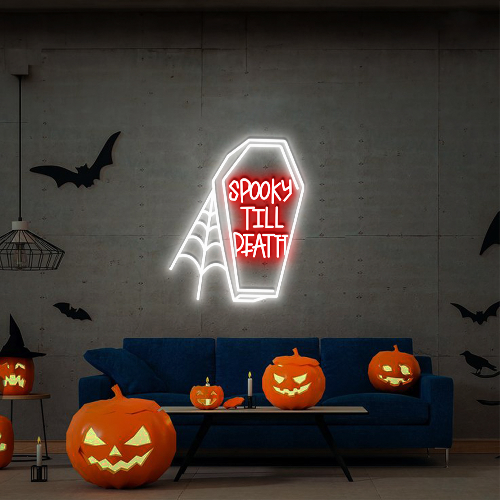 Spooky Till Death Neon Sign Wall Art Sign Decor