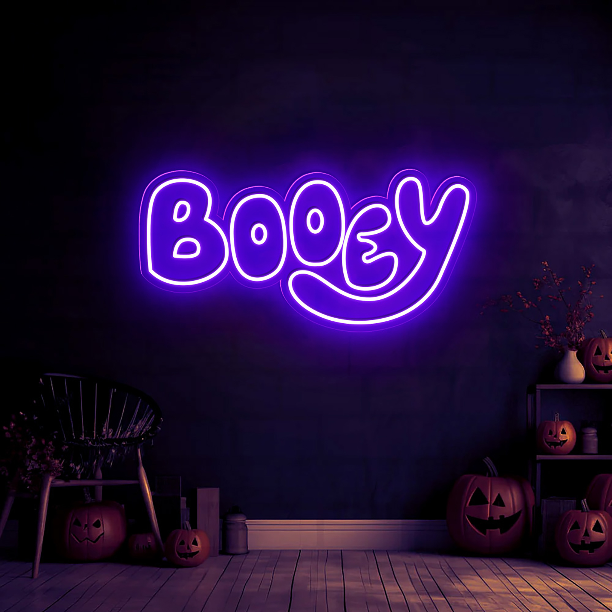Halloween Booey Neon Sign Wall Art Sign Decor