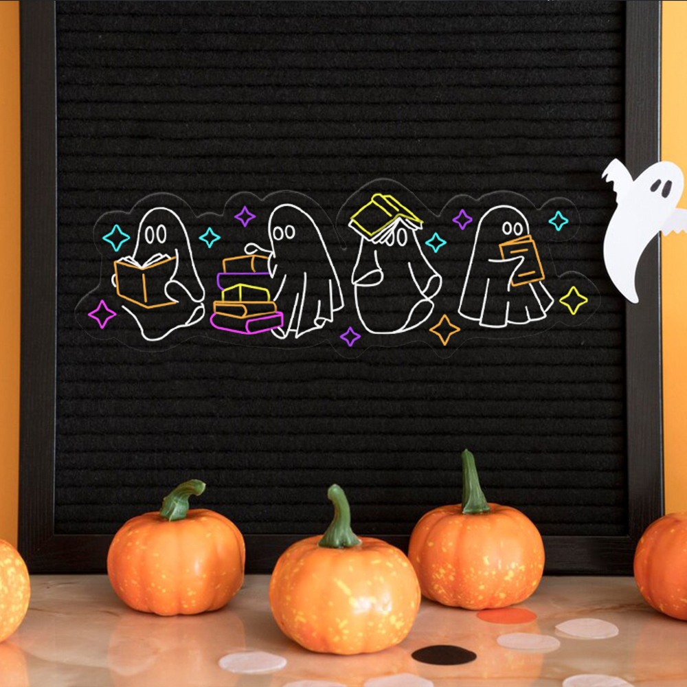 Family Boo Neon Sign Halloween Wall Art Sign Decor