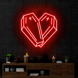 Coffin Heart Neon Sign Halloween Wall Decor