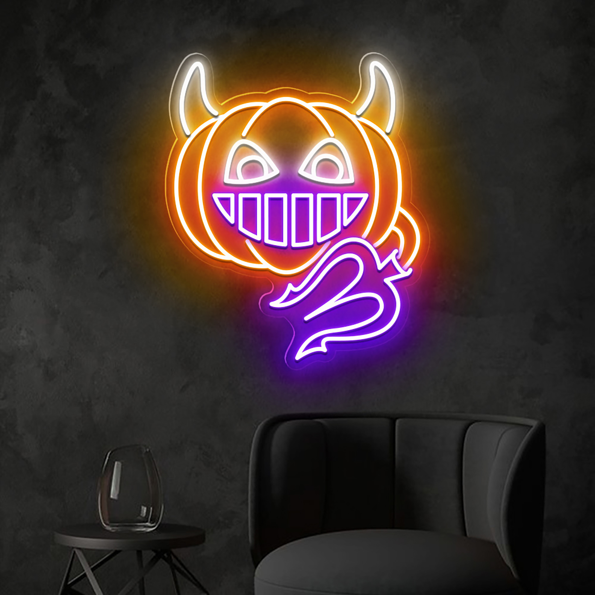 Pumpkin Halloween Neon Sign Halloween Wall Art Decor