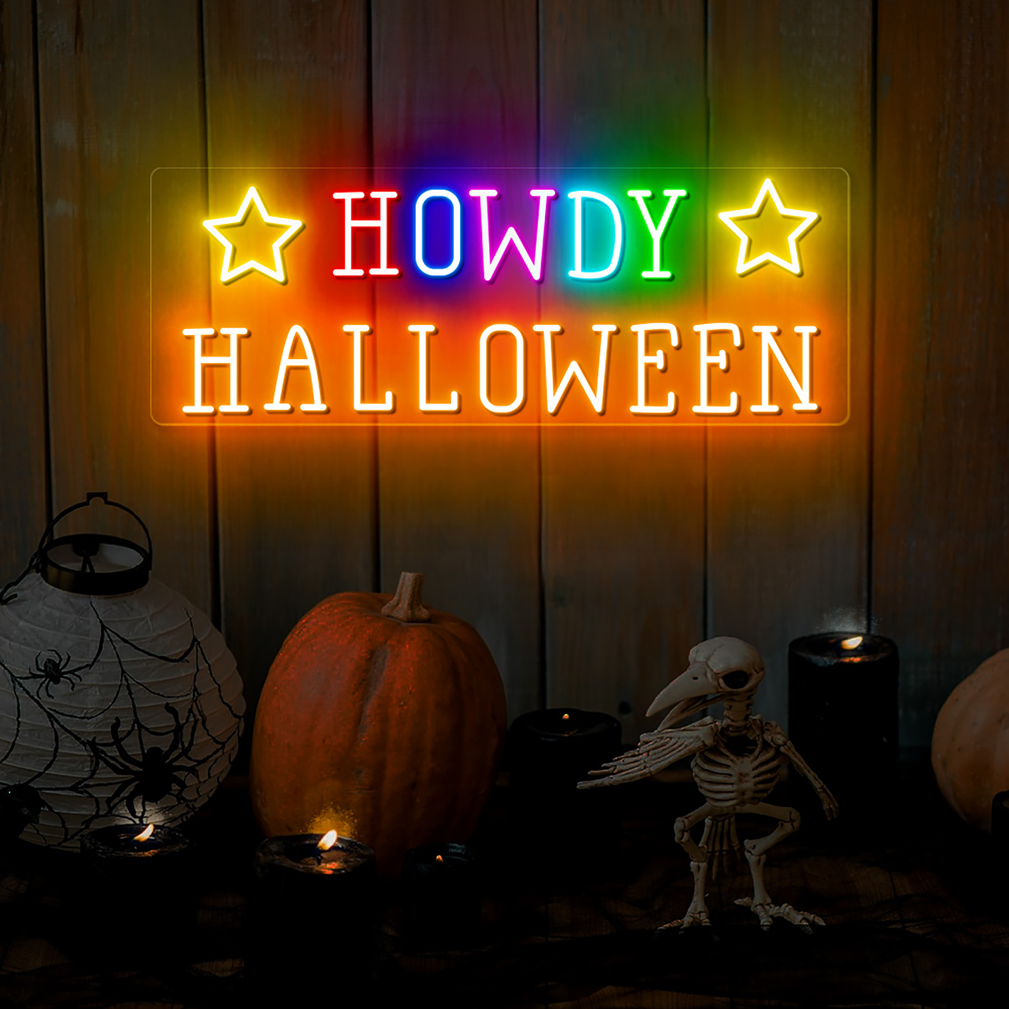 Howdy Halloween Neon Sign Wall Decoration
