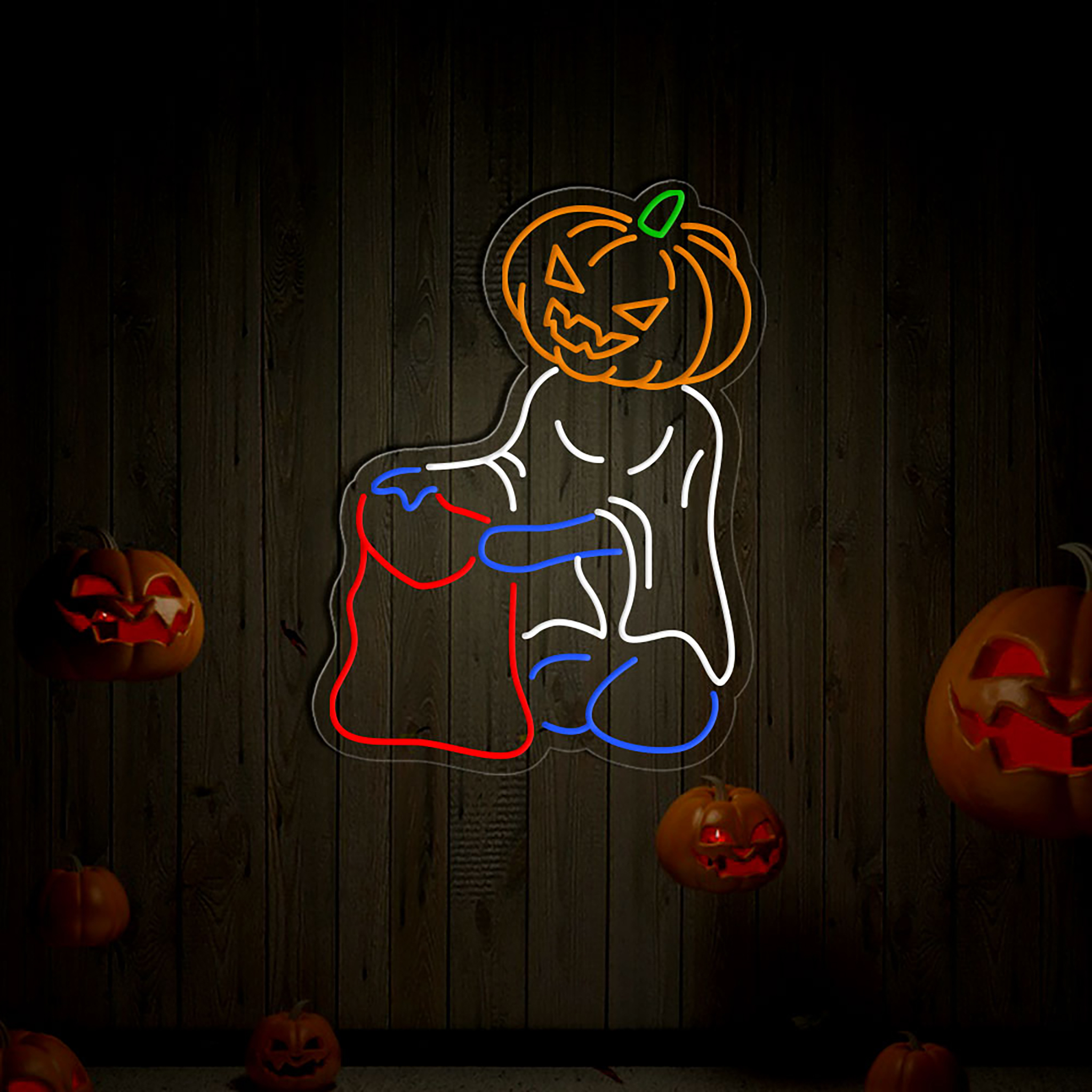 Trick or Treat Spooky Neon Sign Halloween Wall Art Decor