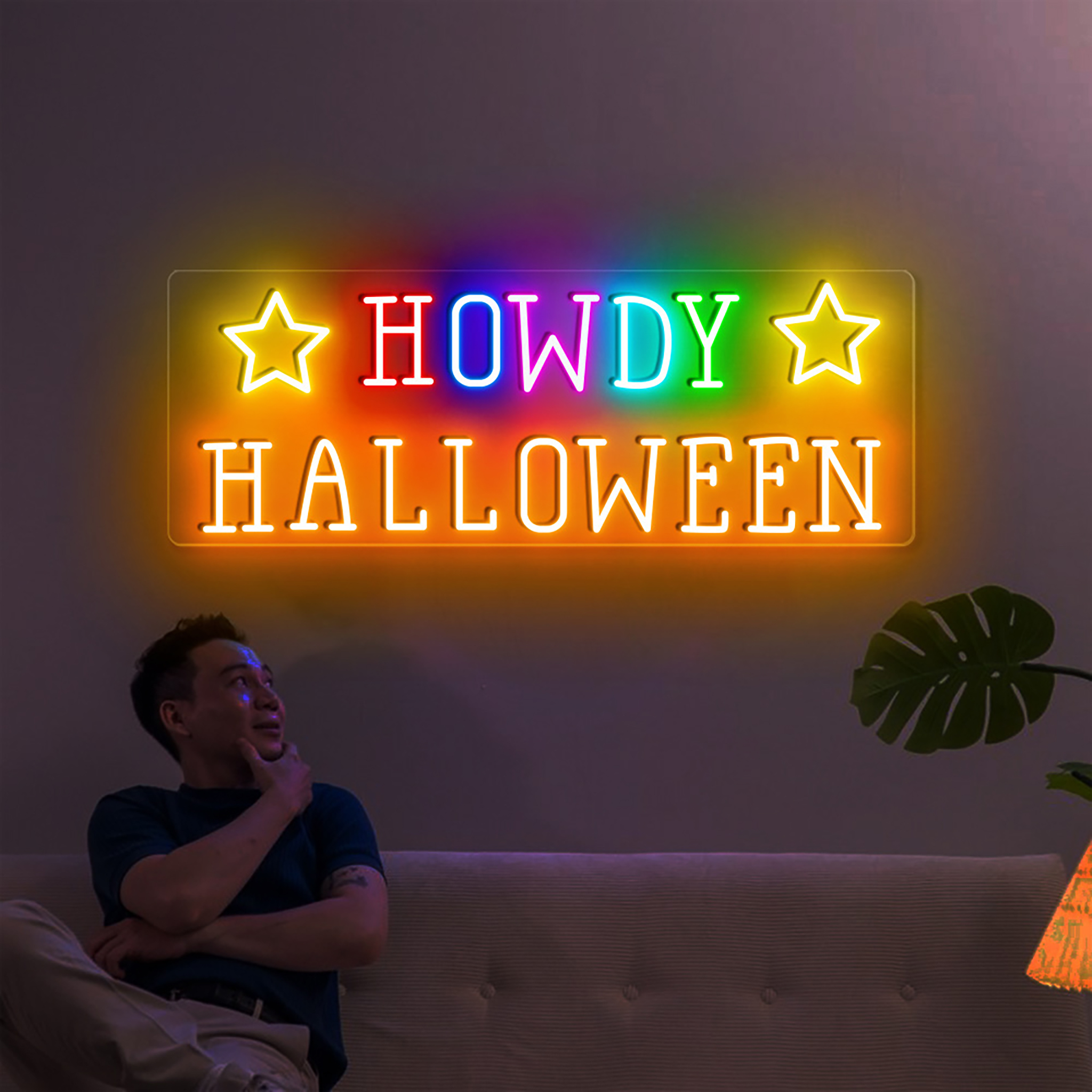 Howdy Halloween Neon Sign Wall Decoration