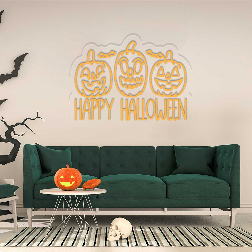 Happy Halloween Neon Sign Wall Art Sign Decor