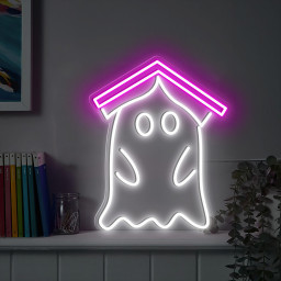 Ghost Book Neon Sign Halloween Wall Art Decor