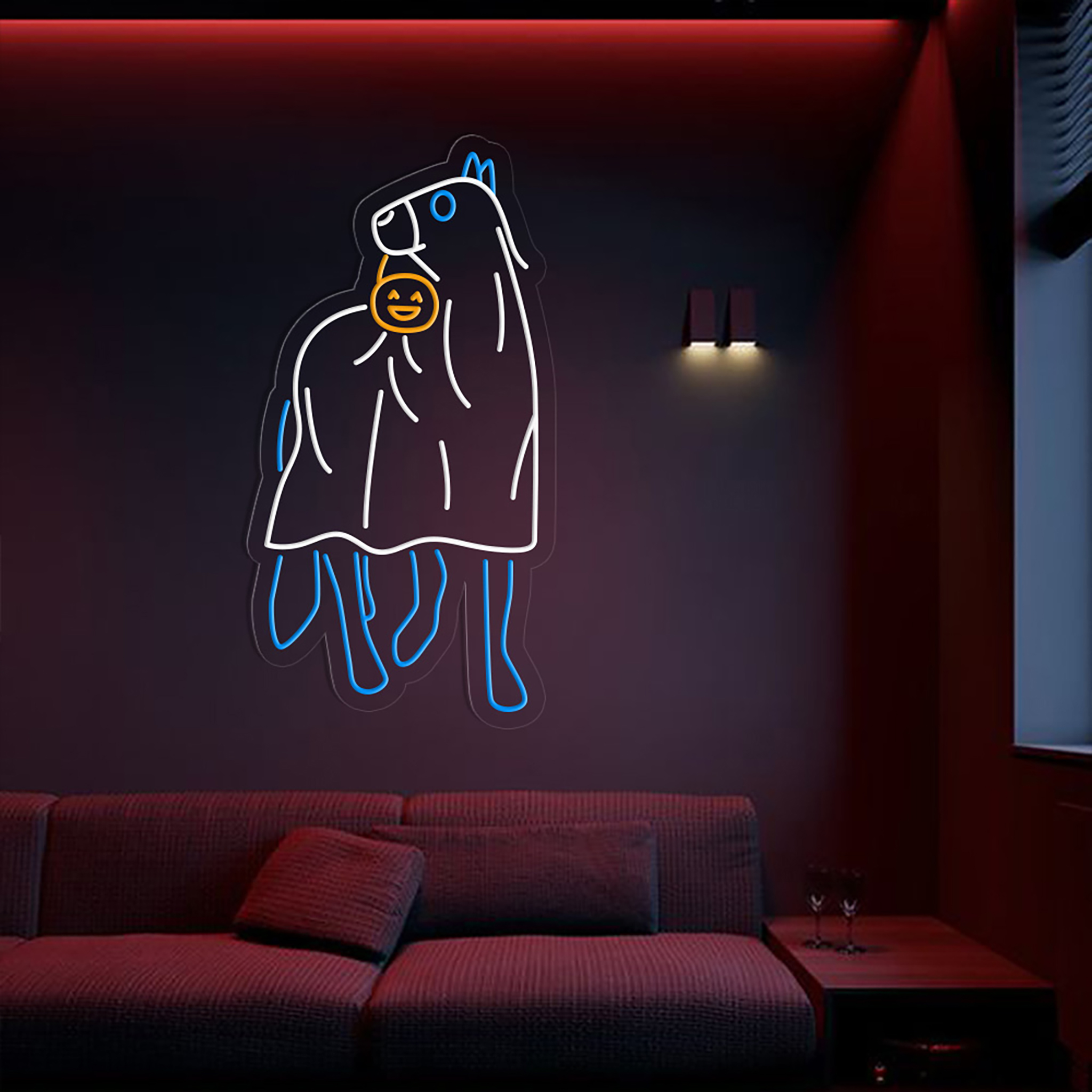Halloween Horse Ghost Neon Sign Wall Art Decor